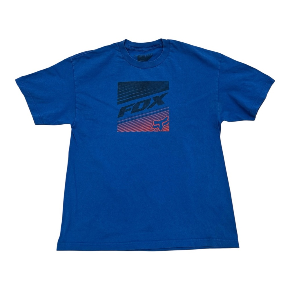 Fox Racing Vintage Y2K Blue Graphic T-Shirt - Size XL